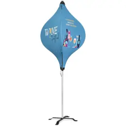 Lantern Banner with Light Weight Cross Base Branded Angle Image